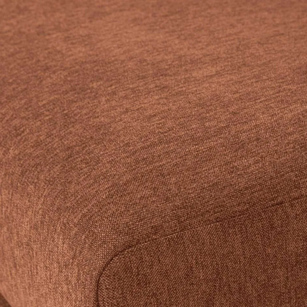 Wohnen Polsterhocker aus Chenille in Rostbraun - Brixx