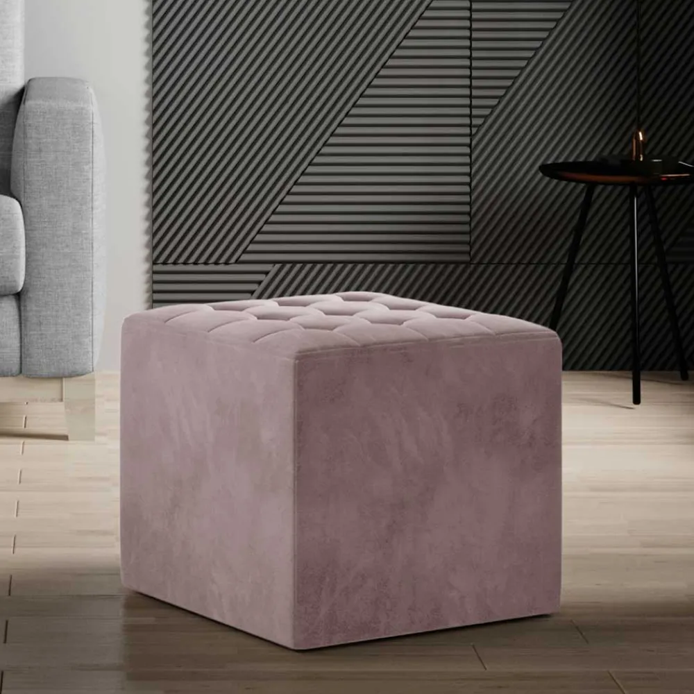 Wohnen Retro Möbel|Barhocker*Polsterhocker in Altrosa - matter Samt - Gazonia