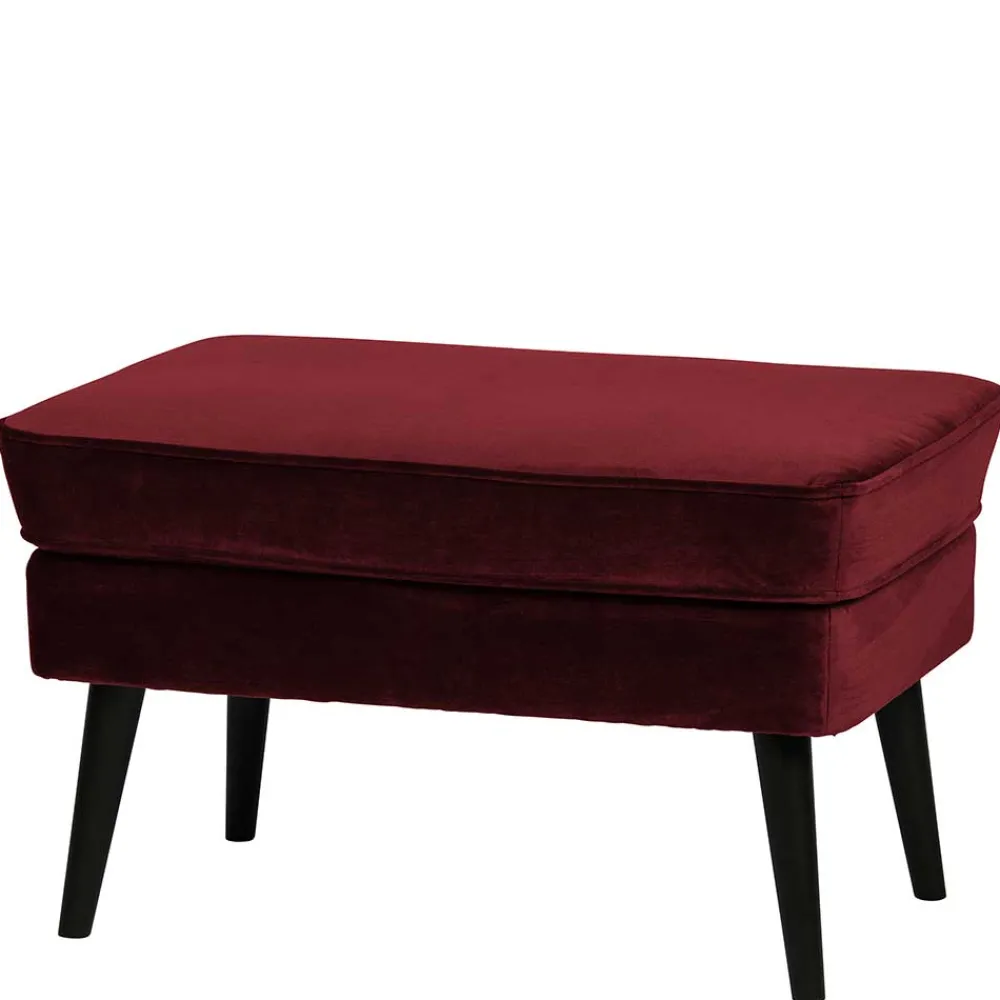 Wohnen Polsterhocker in Dunkelrot & Schwarz - Haenja