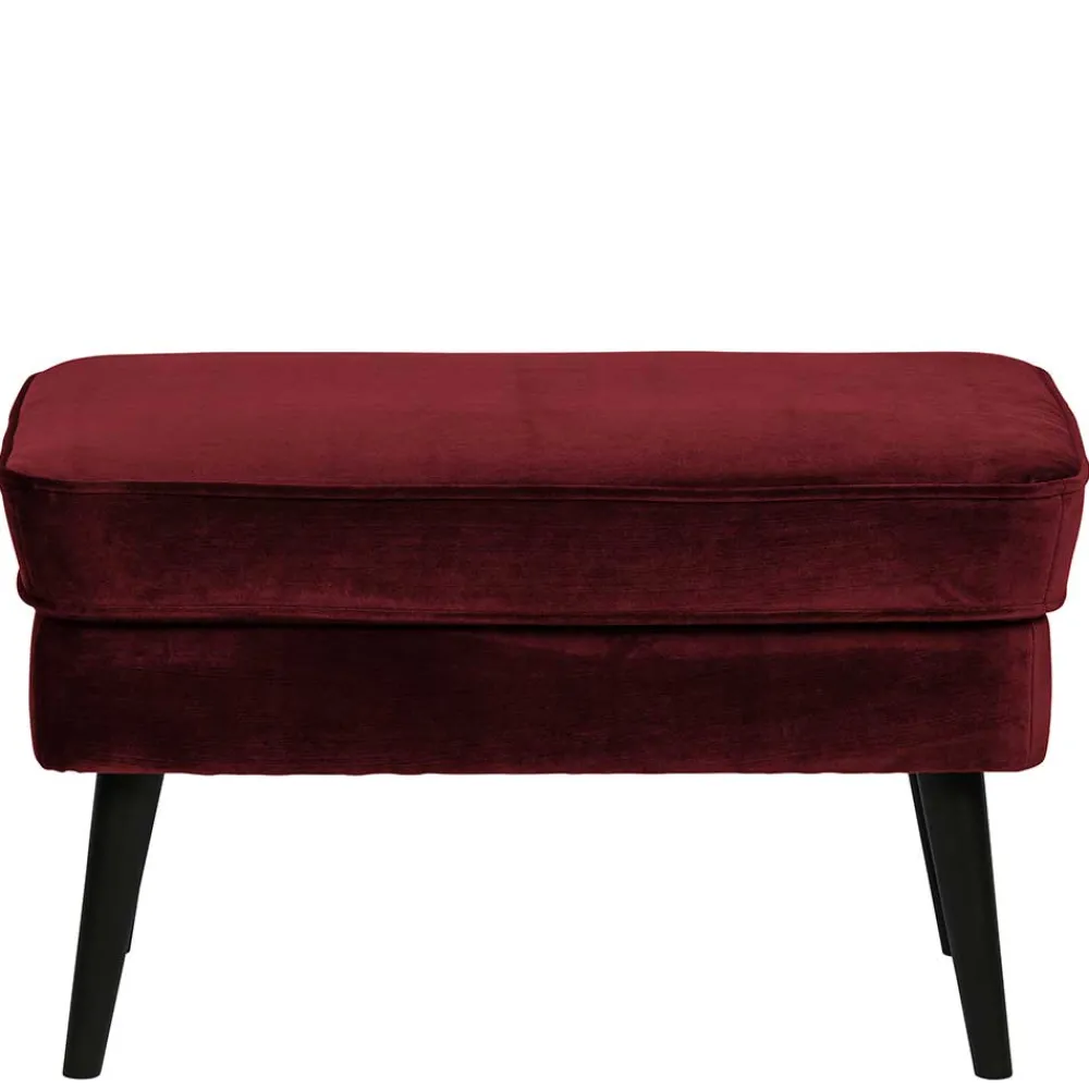 Wohnen Polsterhocker in Dunkelrot & Schwarz - Haenja