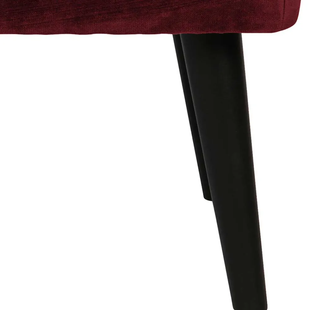 Wohnen Polsterhocker in Dunkelrot & Schwarz - Haenja