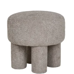 Wohnen Barhocker|Hocker*Polsterhocker in Hellgrau Boucle - Pandorra