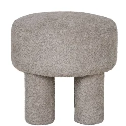 Wohnen Barhocker|Hocker*Polsterhocker in Hellgrau Boucle - Pandorra