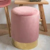 Wohnen Retro Möbel|Hocker*Polsterhocker in Rosa & Messingfarben - Ontentas