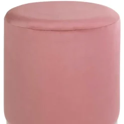 Wohnen Retro Möbel|Hocker*Polsterhocker in Rosa & Messingfarben - Ontentas