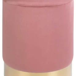 Wohnen Retro Möbel|Hocker*Polsterhocker in Rosa & Messingfarben - Ontentas