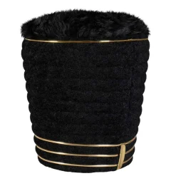 Wohnen Barhocker|Hocker*Polsterhocker in Schwarz mit Gold - Velsamos