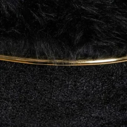 Wohnen Barhocker|Hocker*Polsterhocker in Schwarz mit Gold - Velsamos