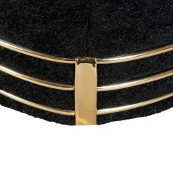 Wohnen Barhocker|Hocker*Polsterhocker in Schwarz mit Gold - Velsamos