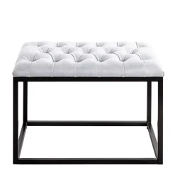 Wohnen Polsterhocker mit Knopfheftungen in Grau - Zalyna