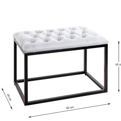 Wohnen Polsterhocker mit Knopfheftungen in Grau - Zalyna