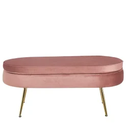 Wohnen Barhocker|Hocker*Polsterhocker mit Samtbezug in Rosa - Kumar