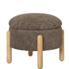 Wohnen Skandinavische Möbel|Braune Möbel*Polsterhocker mit Truhe in Braun Boucle - Pasterra