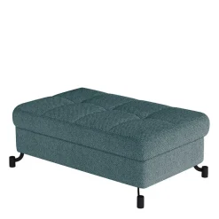 Wohnen Barhocker|Sessel & Hocker*Polsterhocker mit Truhe in Petrol Blau - Garisa