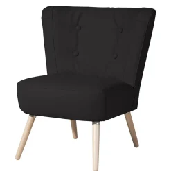 Wohnen Polstersessel aus Kunstleder in Schwarz - Adaliz