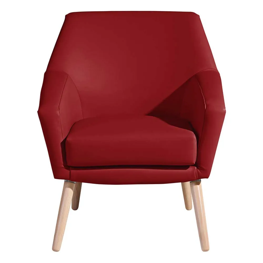 Wohnen Polstersessel aus rotem Kunstleder - Jymma