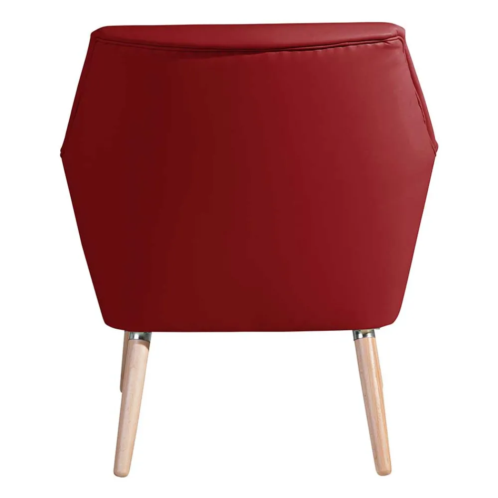 Wohnen Polstersessel aus rotem Kunstleder - Jymma