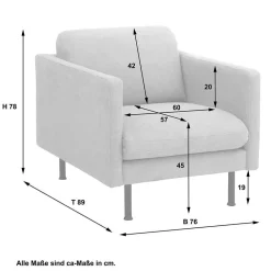 Wohnen Polstersessel in Beige mit Schwarz - Roco