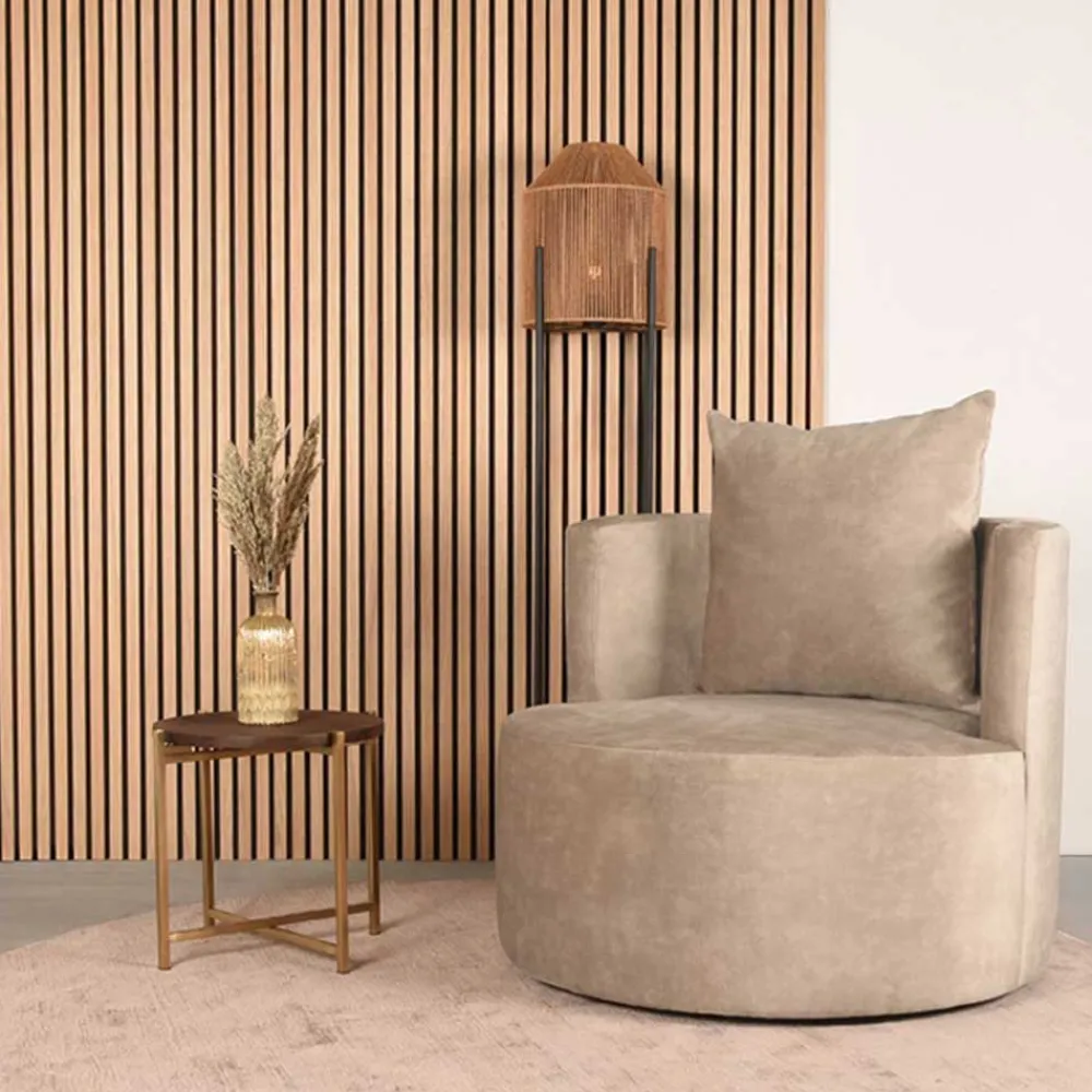 Wohnen Polstersessel in Beige Velours - Sealand