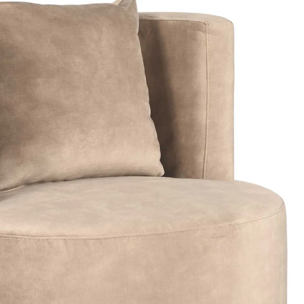 Wohnen Polstersessel in Beige Velours - Sealand