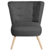 Wohnen Polstersessel in Dunkelgrau Stoff - Cahira