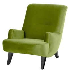 Wohnen Schwarze Möbel|Sessel & Hocker*Polstersessel in Oliv Grün und Schwarz - Sofia