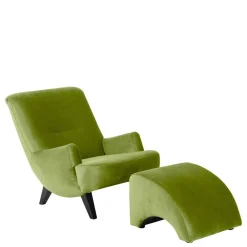 Wohnen Schwarze Möbel|Sessel & Hocker*Polstersessel in Oliv Grün und Schwarz - Sofia