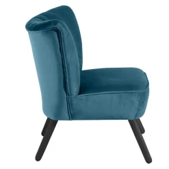 Wohnen Retro Möbel|Sessel & Hocker*Polstersessel in Petrol und Schwarz - Floyda