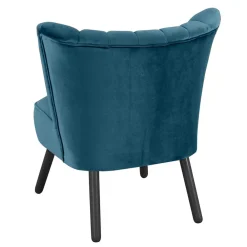 Wohnen Retro Möbel|Sessel & Hocker*Polstersessel in Petrol und Schwarz - Floyda