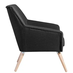 Wohnen Retro Möbel|Sessel*Polstersessel in Schwarz und Buche Natur - Gates