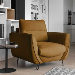 Wohnen Polstersessel in Senfgelb Samt - Ombragon