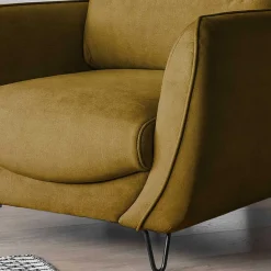 Wohnen Polstersessel in Senfgelb Samt - Ombragon