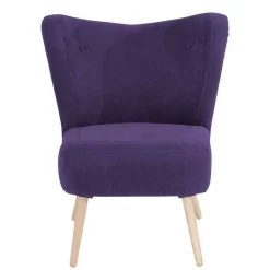 Wohnen Retro Möbel|Sessel*Polstersessel in Violett Velours - Coralla