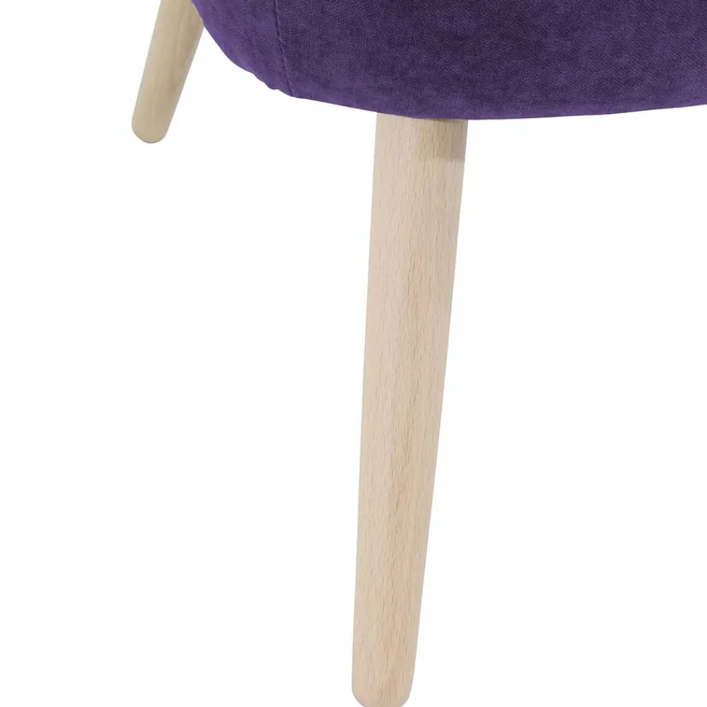 Wohnen Retro Möbel|Sessel*Polstersessel in Violett Velours - Coralla