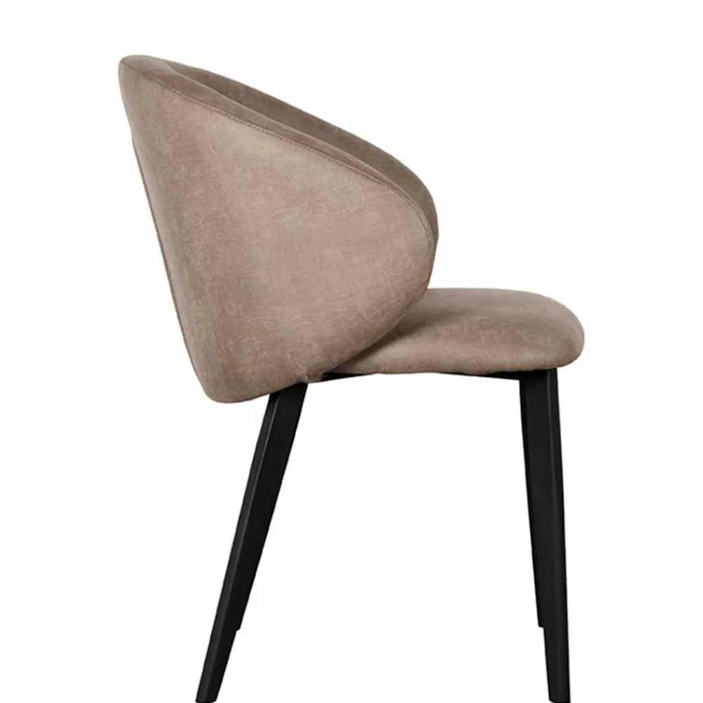 Wohnen Polsterstühle aus Microfaser in Taupe - Alisa (2er Set)