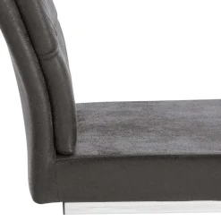 Wohnen Polsterstühle Freischwinger in Anthrazit - Ansar (2er Set)