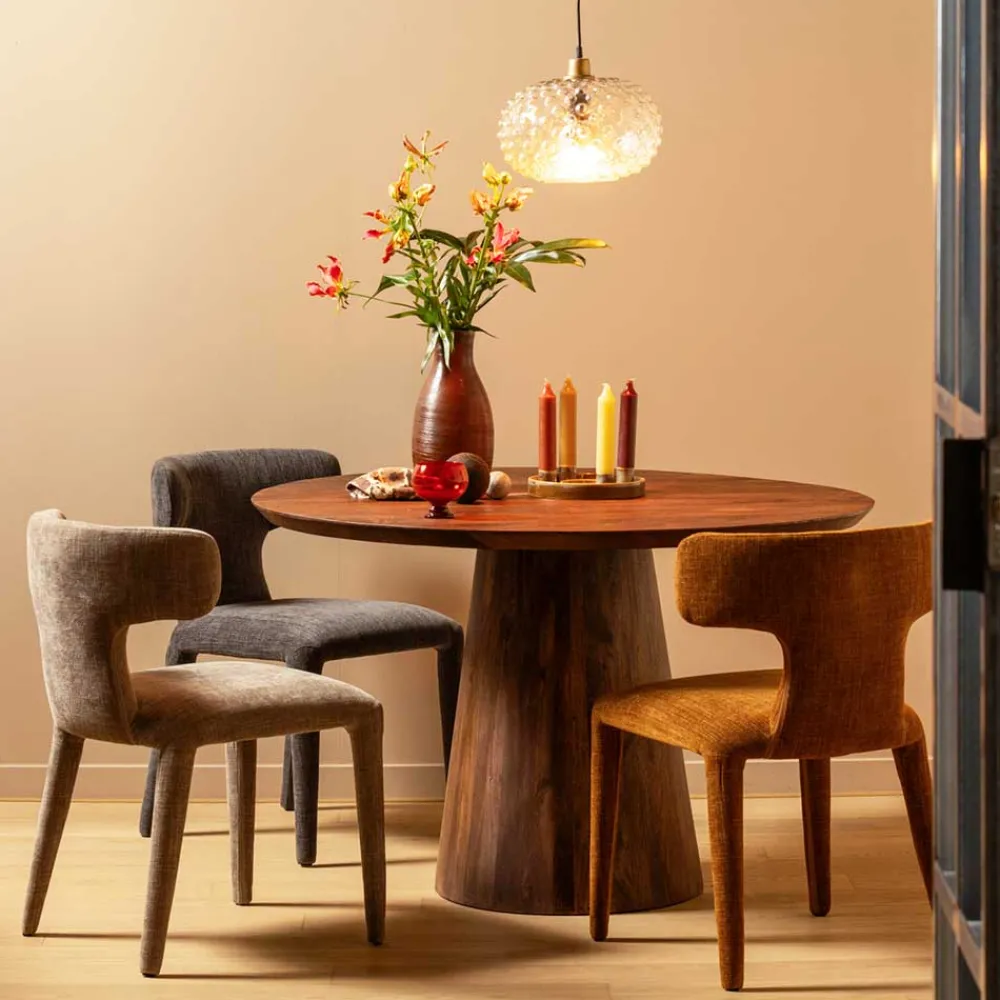 Wohnen Designermöbel|Küchenstühle*Polsterstühle in Beige Stoff - Eradis (2er Set)