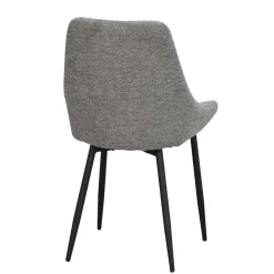 Wohnen Polsterstühle in Hellgrau & Schwarz - Fabia (2er Set)