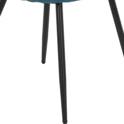 Wohnen Stühle|Retro Möbel*Polsterstühle in Petrol & Schwarz - Jeandru (4er Set)