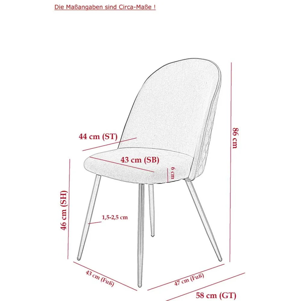 Wohnen Stühle|Retro Möbel*Polsterstühle in Petrol & Schwarz - Jeandru (4er Set)