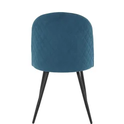 Wohnen Stühle|Retro Möbel*Polsterstühle in Petrol & Schwarz - Jeandru (4er Set)