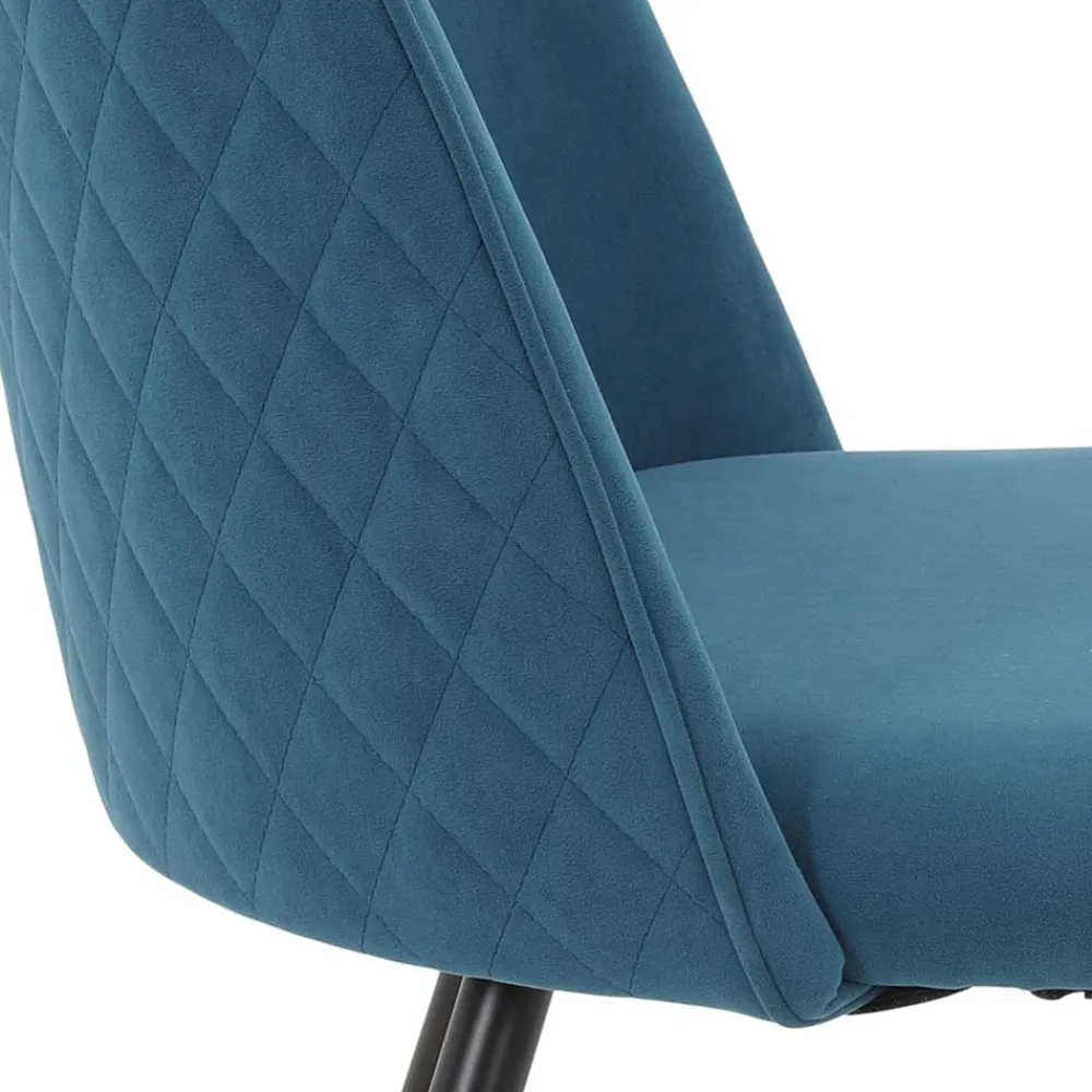 Wohnen Stühle|Retro Möbel*Polsterstühle in Petrol & Schwarz - Jeandru (4er Set)