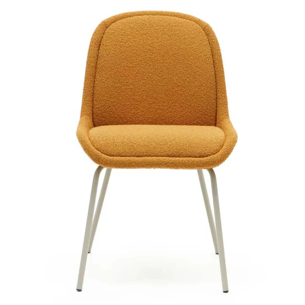 Wohnen Polsterstühle in Senfgelb Boucle - Gatria (4er Set)