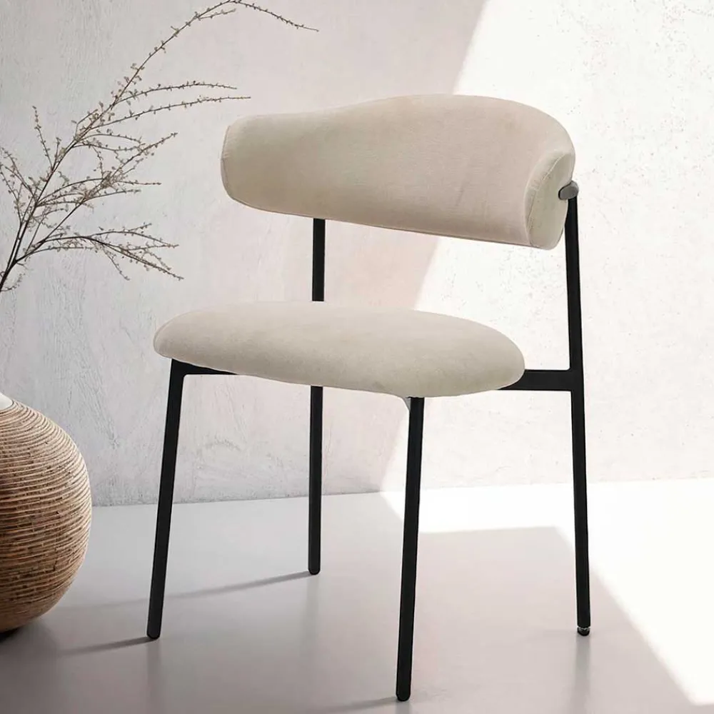 Wohnen Küchenstühle|Esszimmerstühle*Polsterstühle in Taupe Strukturstoff - Filmau (2er Set)