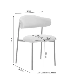 Wohnen Küchenstühle|Esszimmerstühle*Polsterstühle in Taupe Strukturstoff - Filmau (2er Set)