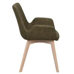 Wohnen Polsterstühle mit Armlehnen in Dunkelgrün - Termi (2er Set)