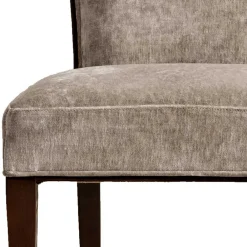 Wohnen Polsterstuhl in Beige Samt & Braun Holz - Savossa