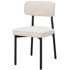 Wohnen Polsterstuhl in Creme & Schwarz - Jeffa (2er Set)