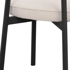 Wohnen Polsterstuhl in Creme & Schwarz - Jeffa (2er Set)