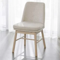 Wohnen Küchenstühle|Esszimmerstühle*Polsterstuhl in Creme Strukturstoff - Peppino (2er Set)